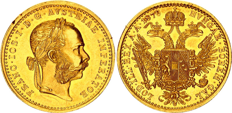 Austria Dukat 1876
KM# 2267, N# 26247; Gold (.986) 3.48 g.; UNC Scratch and edg...