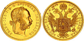 Austria Dukat 1876
KM# 2267, N# 26247; Gold (.986) 3.48 g.; UNC Scratch and edge nick