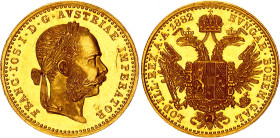 Austria Dukat 1882
KM# 2267, N# 26247; Gold (.986) 3.49 g.; UNC Luster