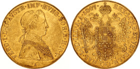 Austria 4 Dukat 1847 A
KM# 2270, N# 33648; Gold (.986) 13.97 g.; Franz Joseph I; AUNC, removed from jewelery / repaired