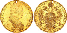 Austria 4 Dukat 1864 A
KM# 2272, N# 33650; Gold (.986) 13.91 g.; Franz Joseph I; XF, Holed