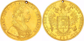 Austria 4 Dukat 1907
KM# 2276, N# 15156; Gold (.986) 13.90 g; Franz Joseph I; XF, Holed
