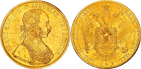 Austria 4 Dukat 1911
KM# 2276, N# 15156; Gold (.986) 13.96 g.; Franz Joseph I; Vienna Mint; Scratched