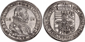 Austrian States Tyrol 1 Taler 1616
Vogl 122 X/IX; Silver; Archduke Maximilian; Hall Mint.; UNC