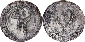 Bohemia 1/2 Taler 1625 Double Strike
KM# 347, N# 105719; Silver; Ferdinand II; Prague Mint; AUNC/UNC with nice toning, silver tested on 12 o'clock.