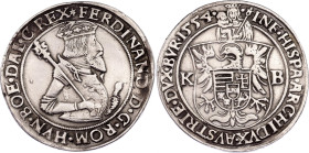Hungary 1/2 Taler 1554 KB
Huszar 917; Silver; Ferdinand I.; Kremnitz Mint; XF, altered surface
