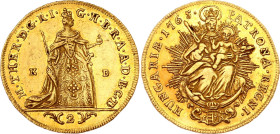 Hungary 2 Dukat 1765 KB
Friedberg 179, Herinek 61; Gold (.986) 6.93 g.; Maria Theresia; XF, Bent