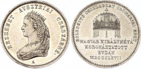 Hungary Silver Jeton for Coronation of Elizabeth at Buda 1867 A
Silver, 24 mm; Franz Joseph I, Struck to commemorate the coronation of Empress Elizab...