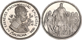Hungary 5 Korona 1896 KB Artex Restrike
N# 301787; Silver., Proof; Franz Joseph I; Magyar Millennium