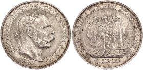 Hungary 5 Korona 1907 KB
KM# 488, N# 12866; Silver; Franz Joseph I. 40th Anniversary of the Coronation as King of Hungary.; UNC