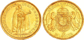 Hungary 10 Korona 1904 KB
KM# 485, N# 10813; Gold (.900) 3.38 g., 19 mm.; Franz Joseph I; AU-UNC, mint luster