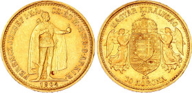 Hungary 10 Korona 1904 KB
KM# 485; Gold (.900) 3.39 g.; Franz Joseph I; Mint: Kremnitz; AUNC, luster