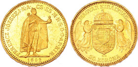 Hungary 20 Korona 1892 KB
KM# 486, N# 33163; Gold (.900) 6.77 g., 21 mm.; Franz Joseph I; XF, mint luster remains