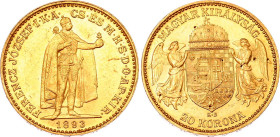 Hungary 20 Korona 1893 KB
KM# 486, N# 33163; Gold (.900) 6.78 g; Franz Joseph I. Kremnitz Mint.; UNC, mint luster, rare condition