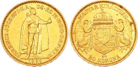 Hungary 20 Korona 1896 KB
KM# 486, N# 33163; Gold (.900) 6.78 g; Franz Joseph I. Kremnitz Mint.; UNC, mint luster, rare condition