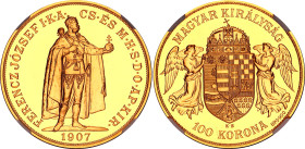 Hungary 100 Korona 1907 KB (2017) Restrike NGC MS 70
KM# 491, N# 33828; Gold (.900) 33.87 g.; Franz Joseph I