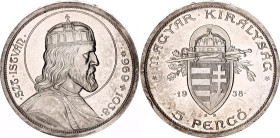 Hungary 5 Pengo 1938 BP
KM# 516, N# 6490; Silver; 900th Anniversary - Death of St. Stephan; UNC, very well preserved piece