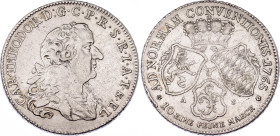 German States Pfalz 1 Konventionstaler 1765 AS
KM# 416, N# 197664; Silver; Karl IV Theodor; XF-