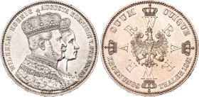 German States Prussia 1 Taler 1861 A
KM# 488, AKS# 116, N# 16991; Silver; Wilhelm I, Coronation of Wilhelm & Augusta, Mint: Berlin; UNC with minor ha...