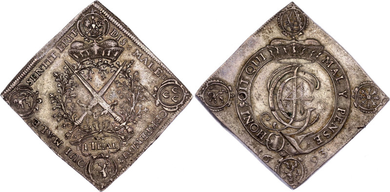 German States Saxony-Albertine 1 Taler 1693 IK
KM# 642, N# 32822; Silver; Johan...