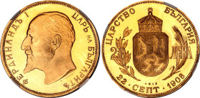 Bulgaria 20 Leva 1912 (ND) Restrike NGC PF 67 Ultra Cameo
KM# 33, N# 60440; Gold (.900) 6,45g.; Ferdinand I (1887-1918), Mintage 2950 pcs.