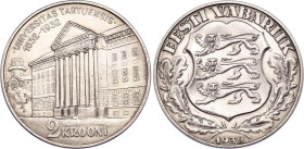 Estonia 2 Krooni 1932
KM# 13, N# 17465; Silver; Tercentenary - University of Tartu; AUNC