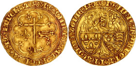 France Salut d'Or 1423 (ND)
Dy# 443A, Fr# 301, N# 95179; Gold 3.45 g.; Henry VI (1422-1453); 2nd Issue; Paris Mint; UNC