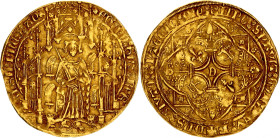 France Aquitaine Gold Noble 1362 - 1372 (ND) B RR
Dy# 1120A, Fr# 5, N# 343245; Gold 4.47 g.; Edward the Black Prince (1362-1372); 2nd Issue; Bordeaux...