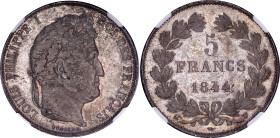 France 5 Francs 1844 W NGC MS 63
Gad. 678; Lille mint. Louis Philippe I. Silver, dark multicolor patina. Amazing mint luster. Extremely rare conditio...