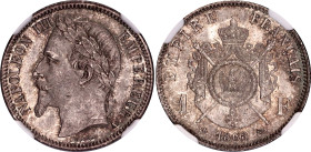 France 1 Franc 1868 A NGC MS 66
KM# 806, N# 1172; Silver; Napoleon III
