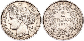 France 2 Francs 1872 K
KM# 817.2, F# 265, N# 1178; Silver; Charles X, Mint: Bordeaux; AUNC-.