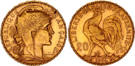 France 20 Francs 1906 A
KM# 847, F# 534/11, N# 7022; Gold (.900) 6.45 g.; Paris Mint; AUNC