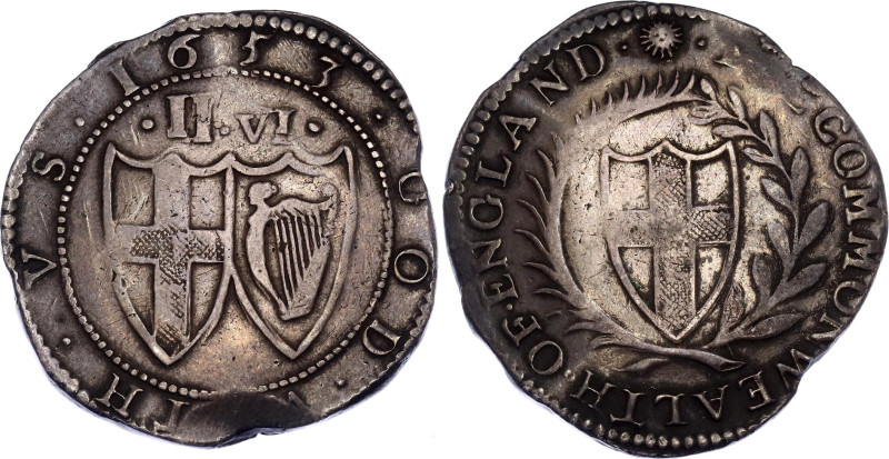 Great Britain 1/2 Crown 1653
KM# 391.1, N# 12951; Silver 14.85 g.; Commonwealth...