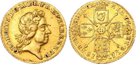 Great Britain 1/4 Guinea 1718
KM# 555, N# 13086; Gold (.917) 2.1 g., 16 mm.; George I; XF/AUNC with minor hairlines