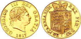 Great Britain 1/2 Sovereign 1817
KM# 673, N# 13170; Gold (.917) 3.98 g., 19 mm.; George III; UNC with minor hairlines