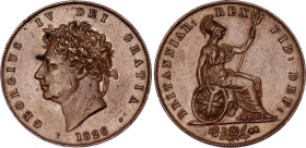 Great Britain 1/2 Penny 1826
KM# 692, N# 13187; Copper; George IV; AUNC