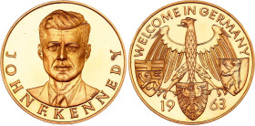 Germany Gold Medal "Welcome to Germany - John Kennedy" 1963
Gold (.900) 13.98 g. Proof. Rare.