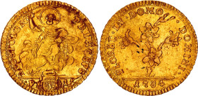 Italian States Papal States 1/2 Doppia 1784
CNI 137; Gold 2.71 g.; Pius VI; St. Peter; VF-XF