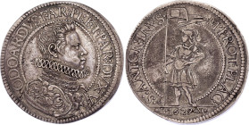 Italian States Piacenza Scudo 1629
Dav# 4128; Silver 27.51g 39mm, Nice Grey Patina; VF, Rare Coin.