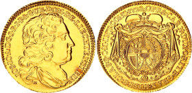 Liechtenstein 1 Dukat 1728 (1968) M Restrike
Fr# 9, N# 107224; Gold (.986) 3.42 g.; Josef Johann Adam; Munich Mint; UNC Luster with minor hairlines