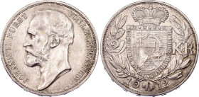 Liechtenstein 2 Kronen 1912
Y# 3, N# 11779; Silver; Johann II; AUNC