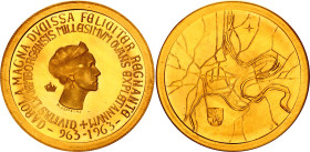 Luxembourg Gold Millenium Medal 1963
Weiller 84; Gold (.900), 16.67 g.; Charlotte (1919-1964); UNC, Rare