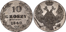 Russia - Poland 10 Groszy 1840 MW
Bit# 1182, N# 20511; Silver 2.87 g.; Nicholas II; UNC, Mint luster