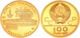 Russia - USSR 100 Roubles 1978 ЛМД
Y# 151, N# 26866; Gold (.900) 17.28 g.; Lenin Stadium; UNC