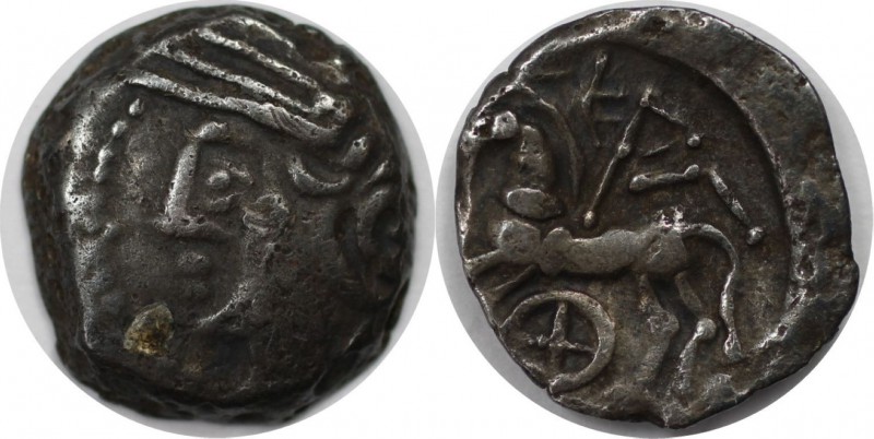 Keltische Münzen, GALLIA. Aedui. Quinar 80-50 v. Chr, Silber. 1.89 g. 12.1 mm. C...