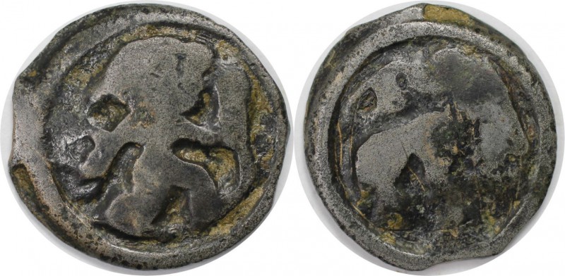 Keltische Münzen, BELGICA. REMI. Potin ca. 2. Jahrhundert v. Chr., 3.85 g. 20.5 ...