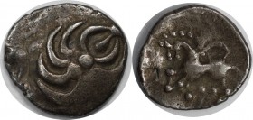 Keltische Münzen. GERMANIA. Quinar ca. 1. Jhdt. v. Chr, Büschel Typus. Silber. 1.95 g. 1.47 mm. vlg. Dembski 431. Sehr schön