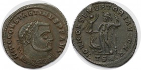 Römische Münzen, MÜNZEN DER RÖMISCHEN KAISERZEIT. Constantin d. Gr. 306-337 n. Chr. Follis (Thessalonica), Vs: IMP CCONSTANTINVS PF AVG Rs: Jupiter mi...