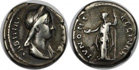 Römische Münzen, MÜNZEN DER RÖMISCHEN KAISERZEIT. Sabina, 128-137 n. Chr, Gemahlin des Hadrianus. AR-Denar. Silber. 3.12 g. Sehr schön
