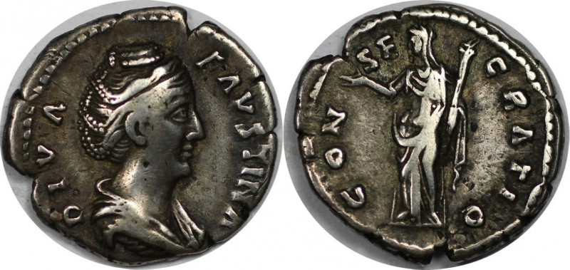 Römische Münzen, MÜNZEN DER RÖMISCHEN KAISERZEIT. Diva Faustina Senior, 141 n. C...